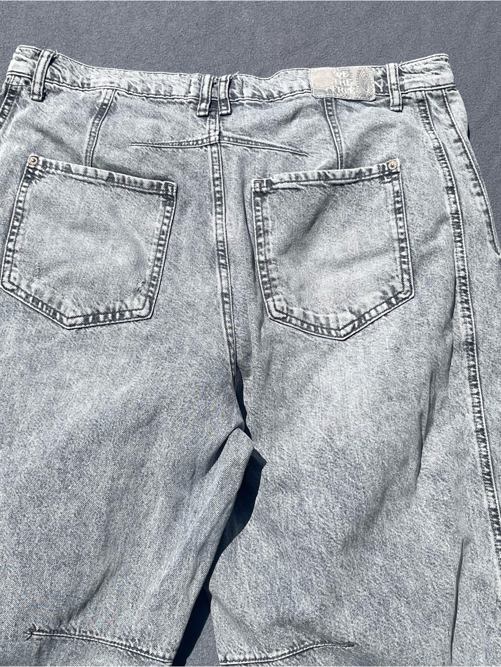 We The Free Good Luck mid rise barrel jeans womens 33 pre-owned condition gray - Picture 5 of 16